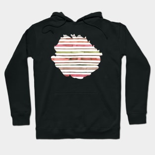 Nautical Sea Stripes Red green Hoodie